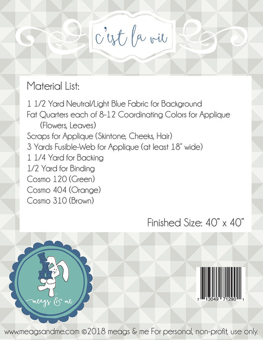 C'est La Vie Quilt Pattern by Meags & Me - Special Order