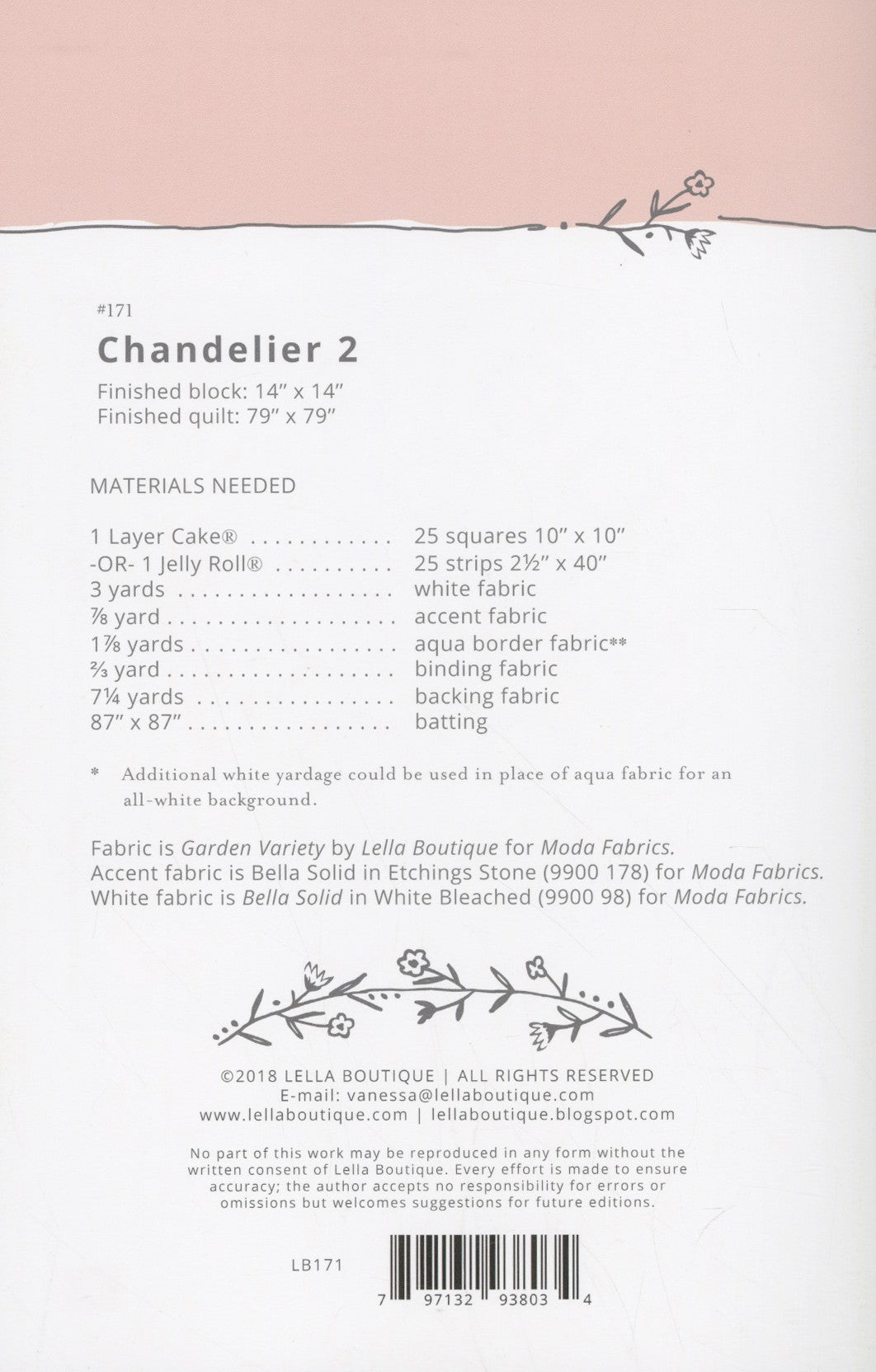 Chandelier 2 Quilt Pattern by Lella Boutique