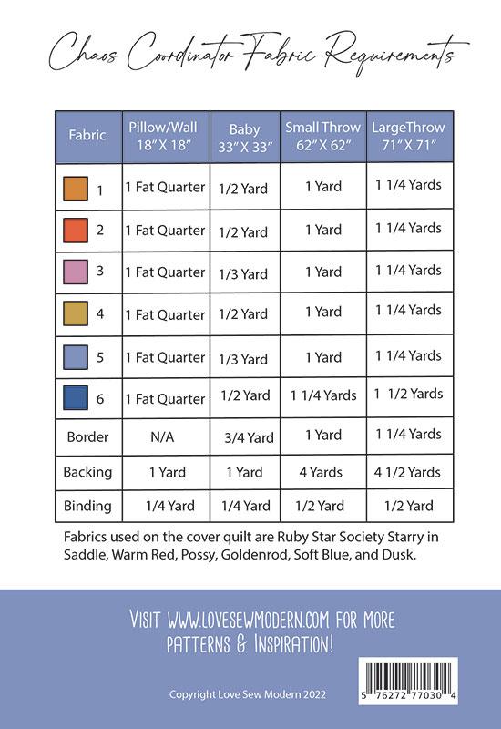 Chaos Coordinator Quilt Pattern