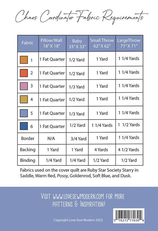 Chaos Coordinator Quilt Pattern