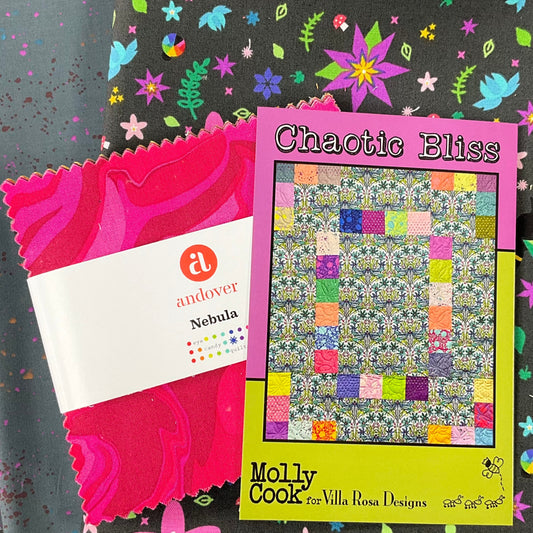 Chaotic Bliss Quilt Kit featuring Nebula by Andover