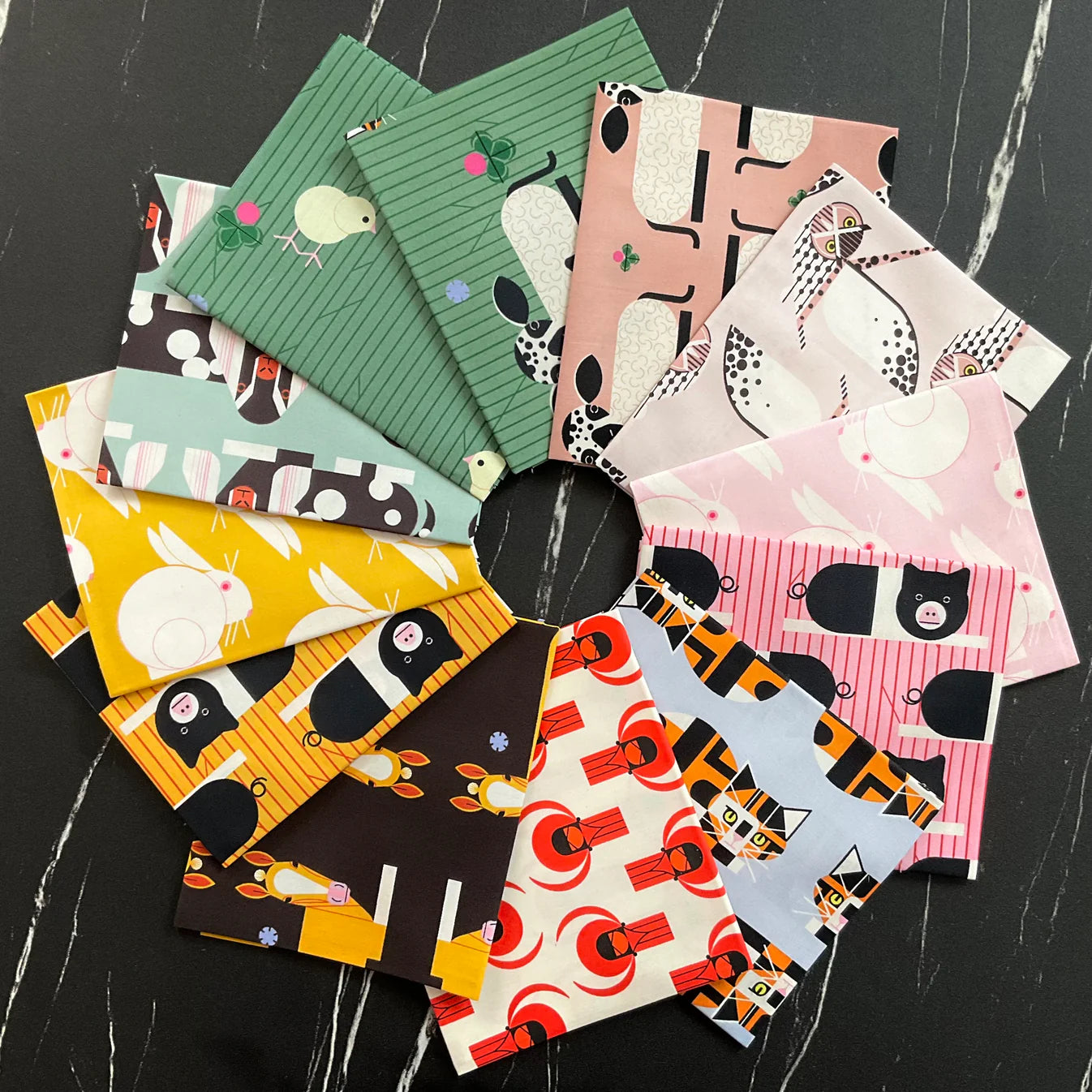 Charley Harper Best Friends - Resting Lamb Latte Poplin CH-380