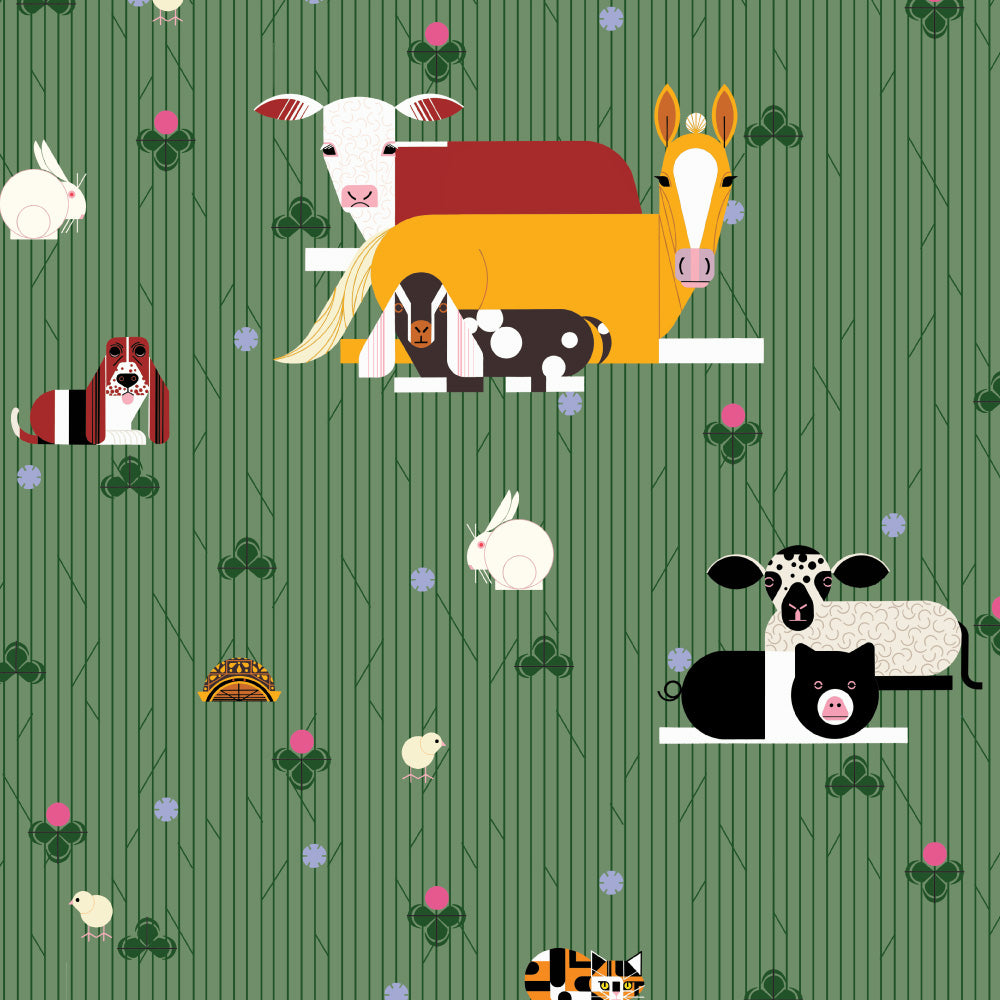 Charley Harper Best Friends - The Pasture Poplin CH-378