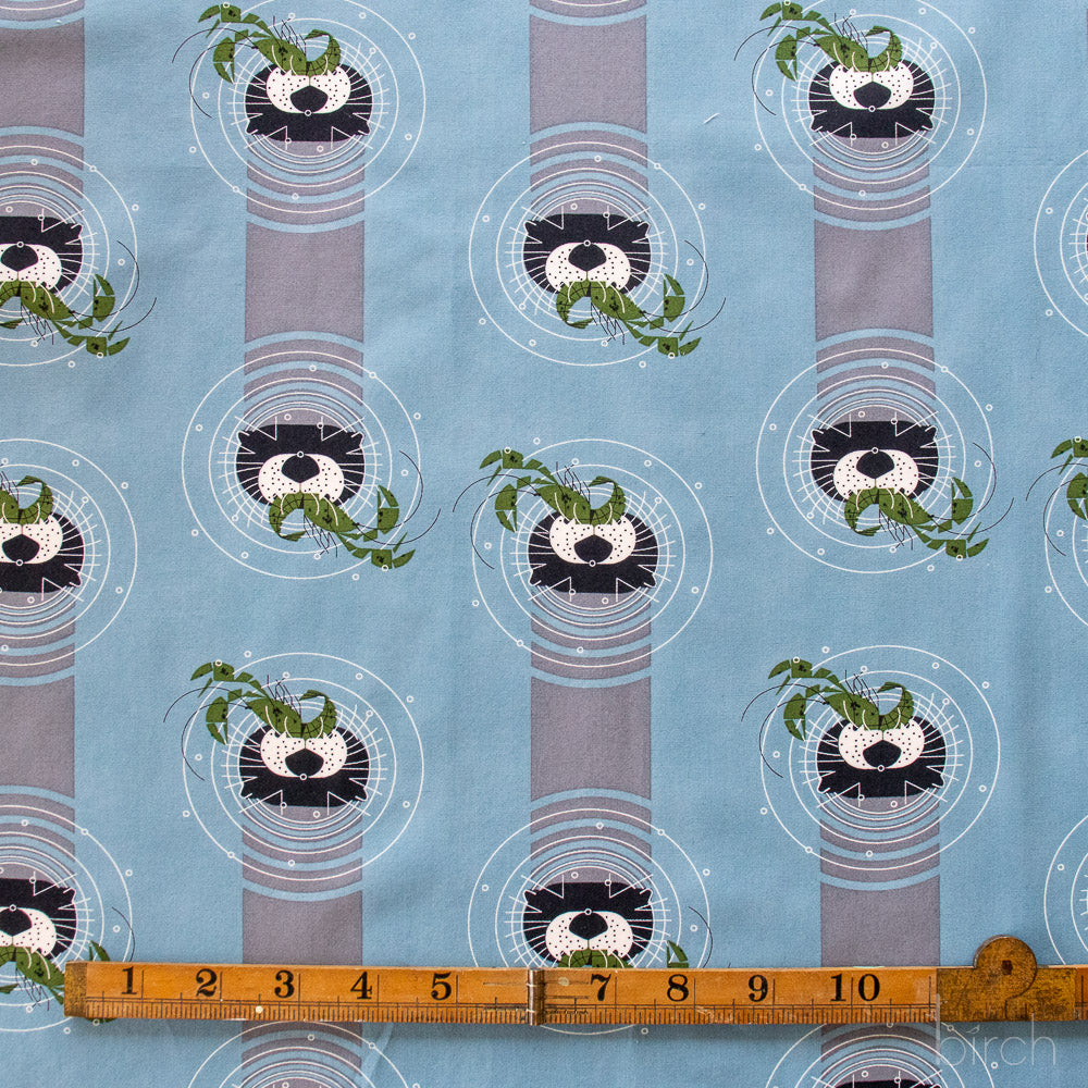 Charley Harper Coastal Vol 2 - Otter vs Crawfish Poplin CH-442