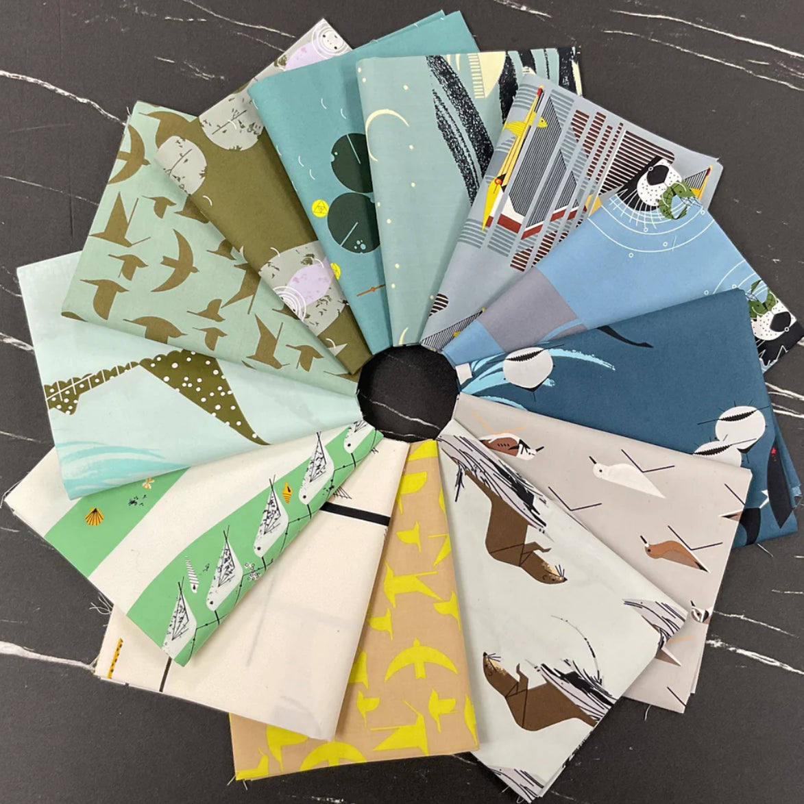 Charley Harper Coastal Vol 2 - Sanderlings Poplin CH-36