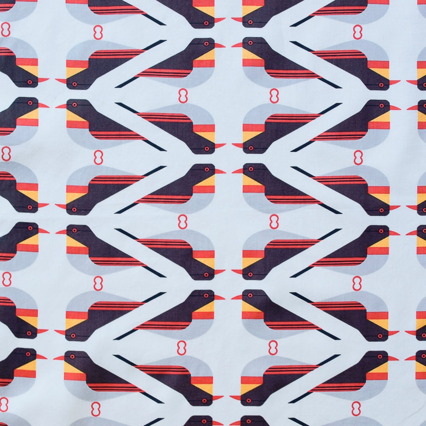 Charley Harper Discovery Place - Red Billed Leothrix Poplin CH-356