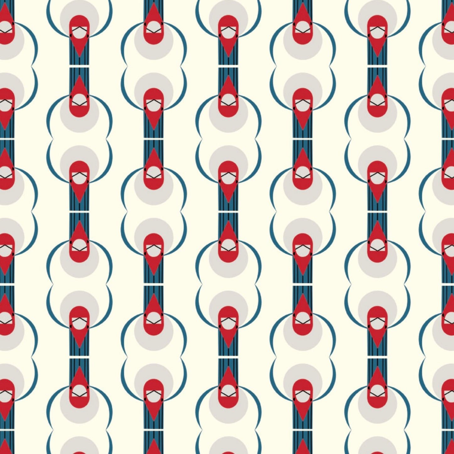 Charley Harper Discovery Place - Red Crested Cardinal Poplin CH-349