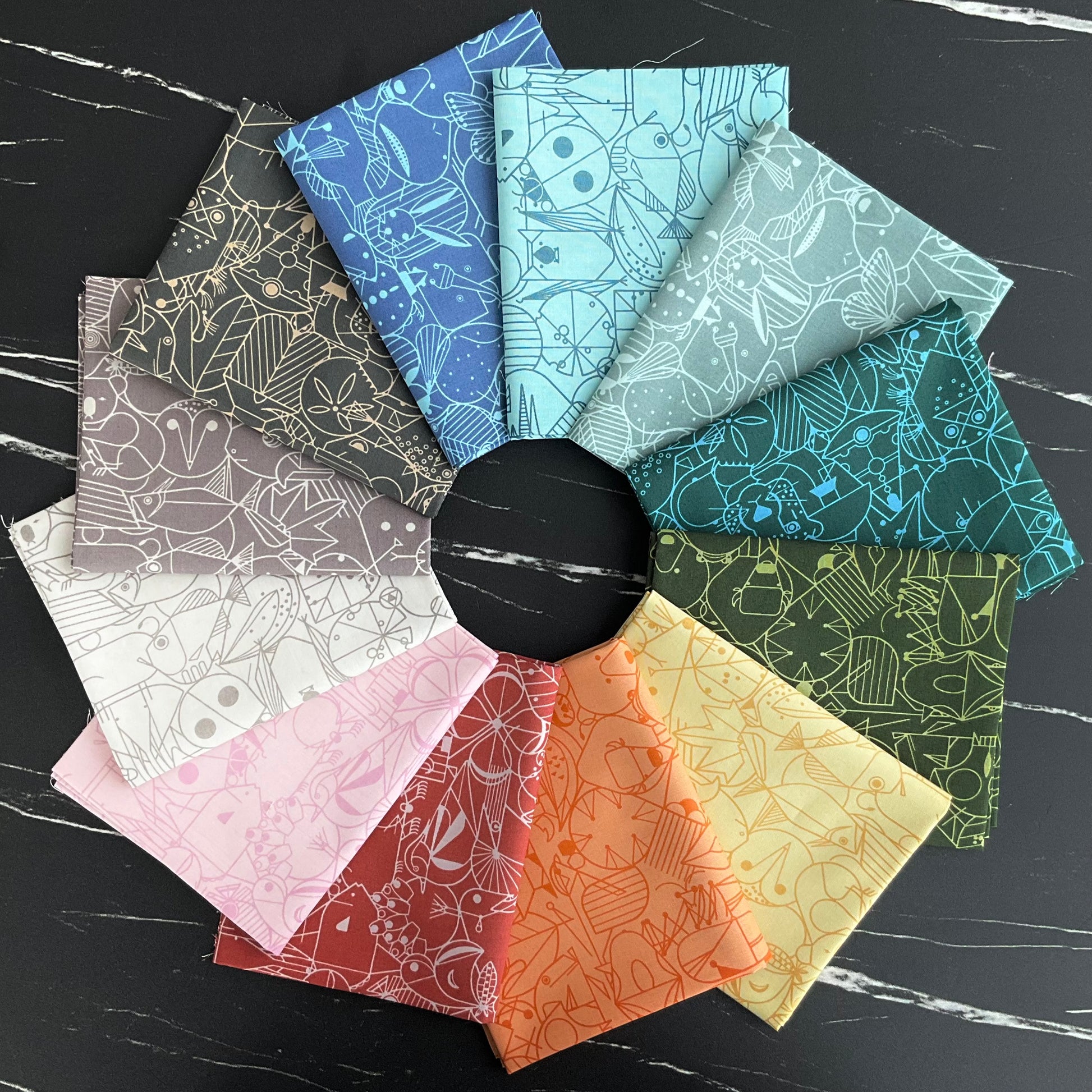 Charley Harper End Paper Basics - Cast Iron Poplin