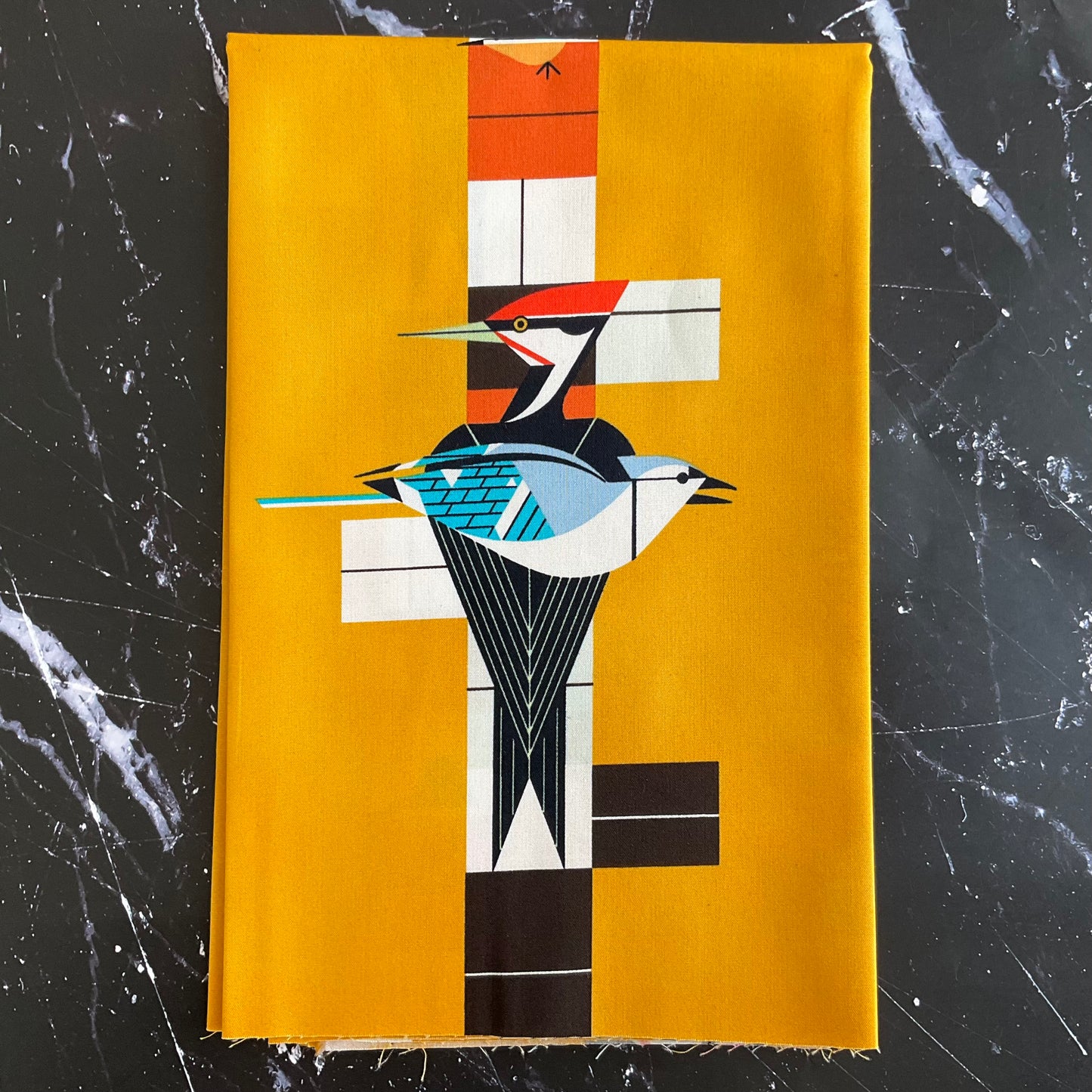 Charley Harper Michigan Audubon - Birch Birds Poplin CH-394