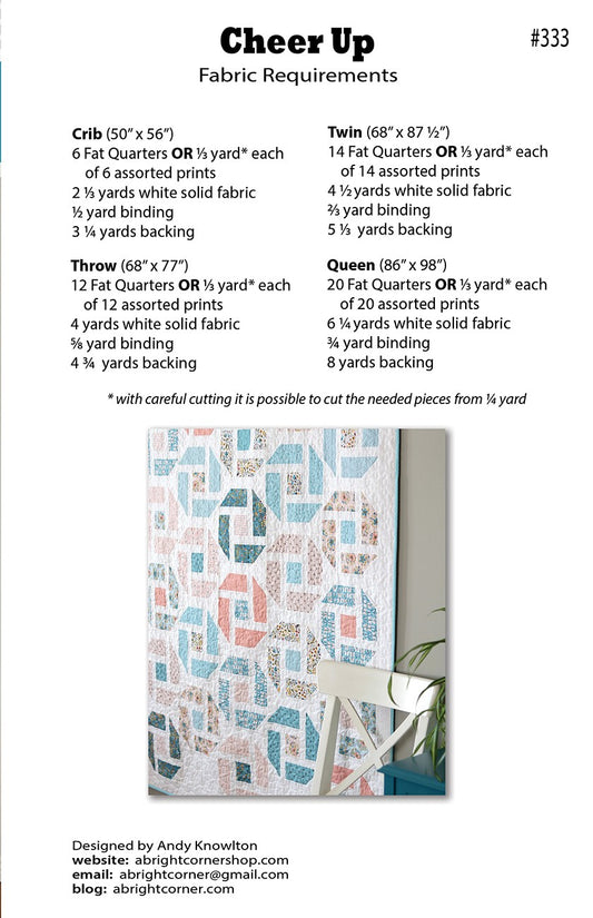 Cheer Up Quilt Pattern by A Bright Corner