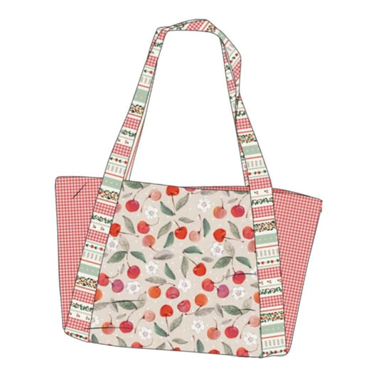 Cherry Orchard by Bernadett Urbanovics : Free PDF Picnic Tote Pattern