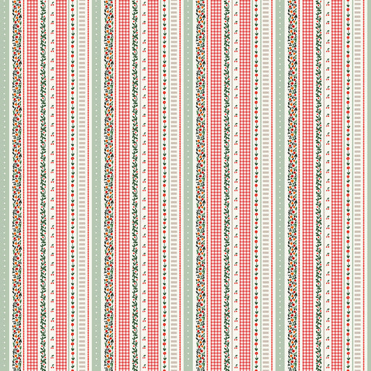 Cherry Orchard by Bernadett Urbanovics : Stripes Red Multi 91321-26