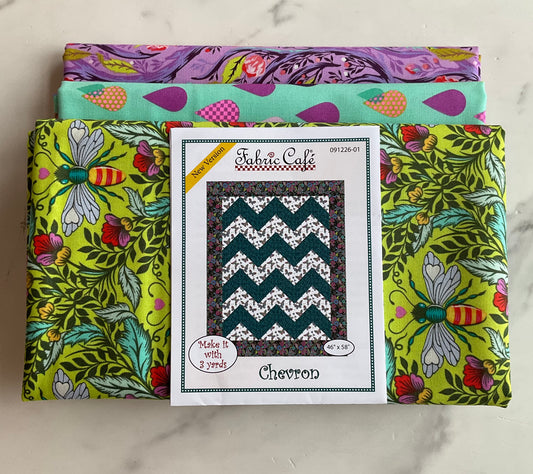 Chevron Quilt Kit featuring Full Moon Forest II & Untamed by Tula Pink - 3 Yard Quilt Kit