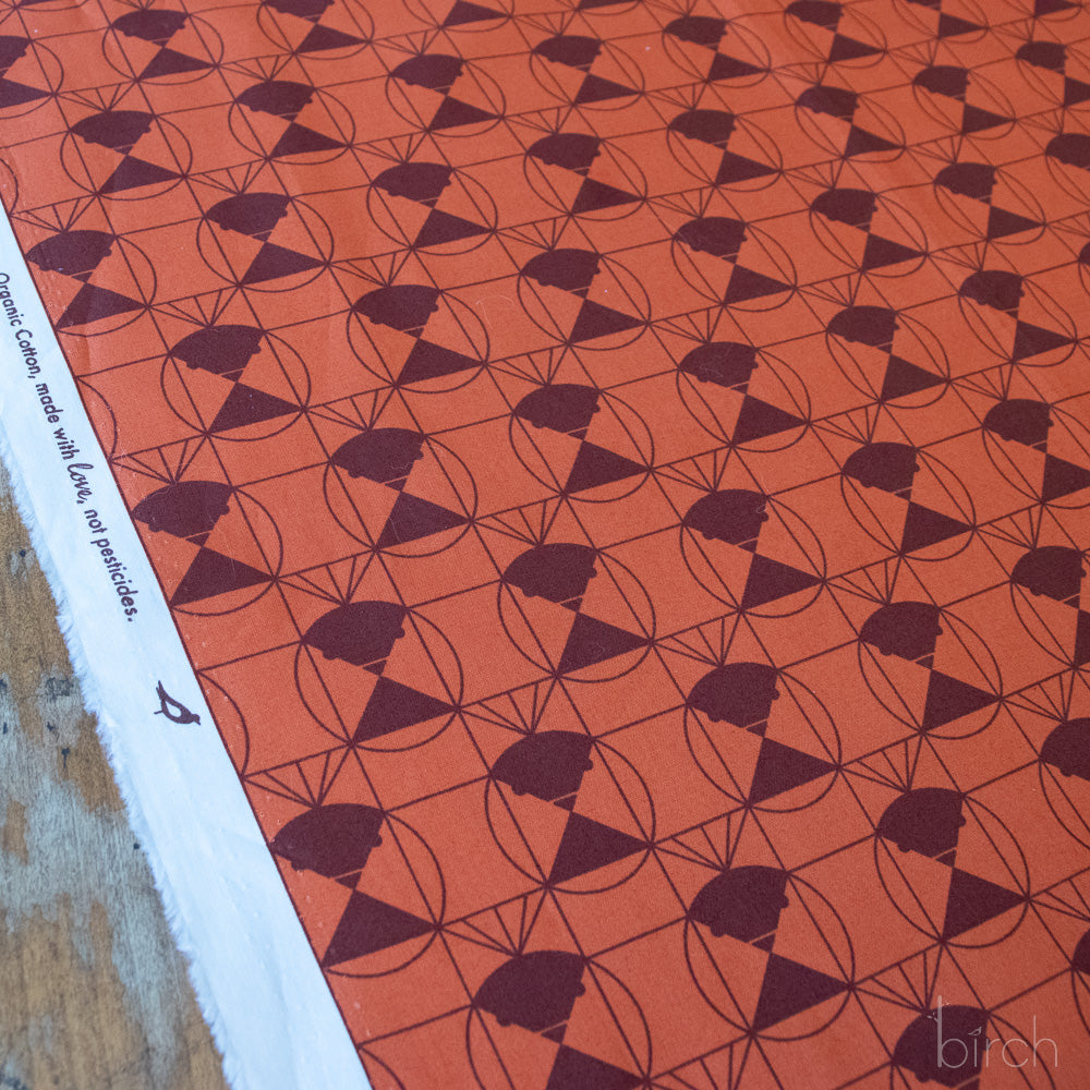 Chickadee End Papers Basic by Charley Harper: Chocolate Cherry CH-436- CHOCOLATE CHERRY (Estimated Ship Date November 2025)