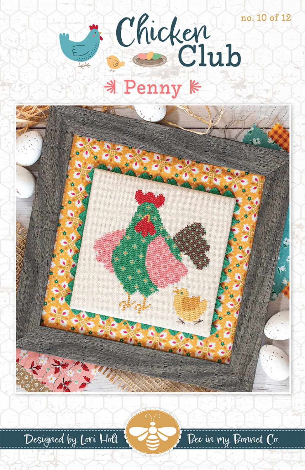 Chicken Club Cross Stitch Pattern of the Month 10 # ISE-487 - Special Order