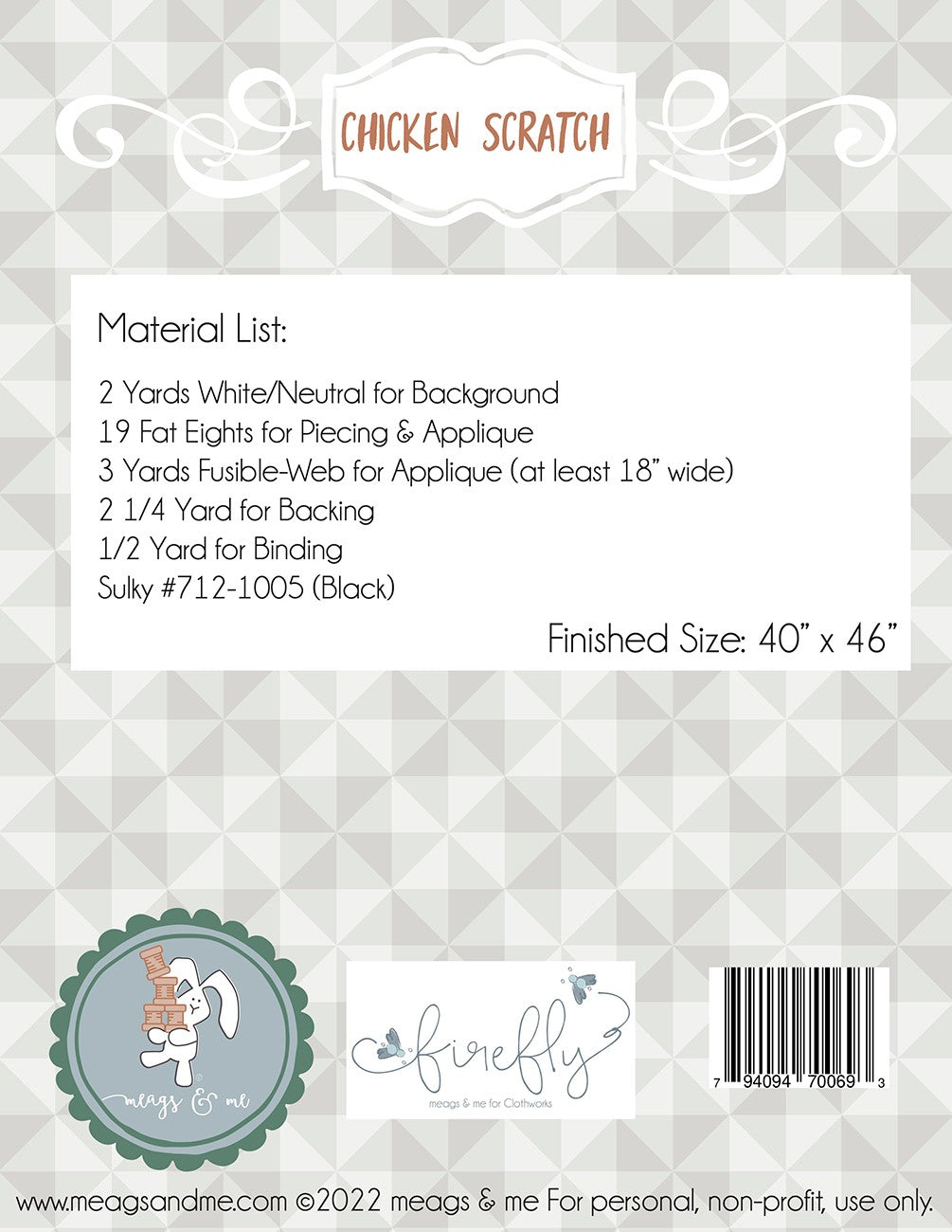 Chicken Scratch Quilt Pattern by Meags & Me - Special Order