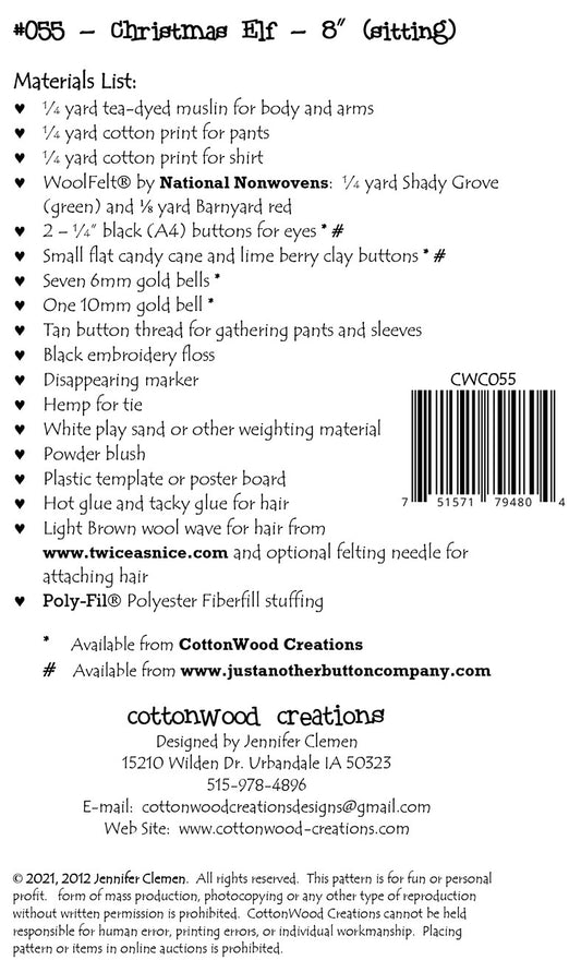 Christmas Elf Pattern # CWC055 - Special Order