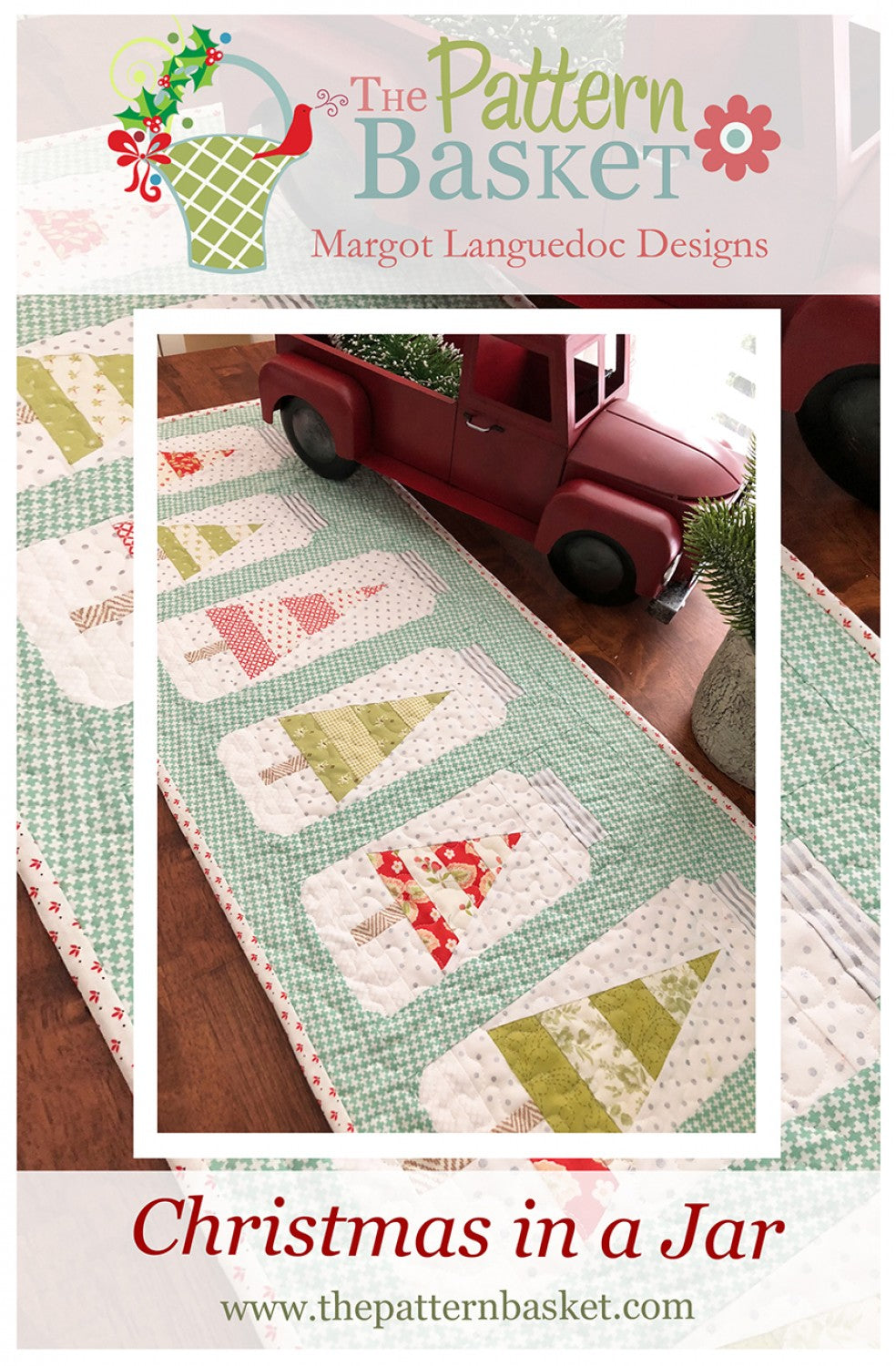 Christmas Jars Table Runner Pattern by The Pattern Basket