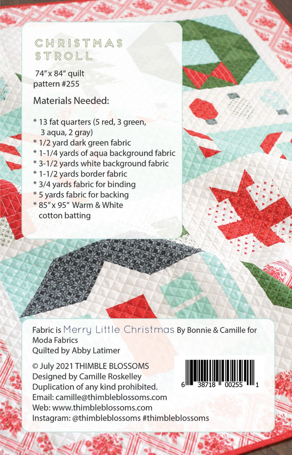 Christmas Stroll Quilt Pattern by Thimble Blossoms Quilts