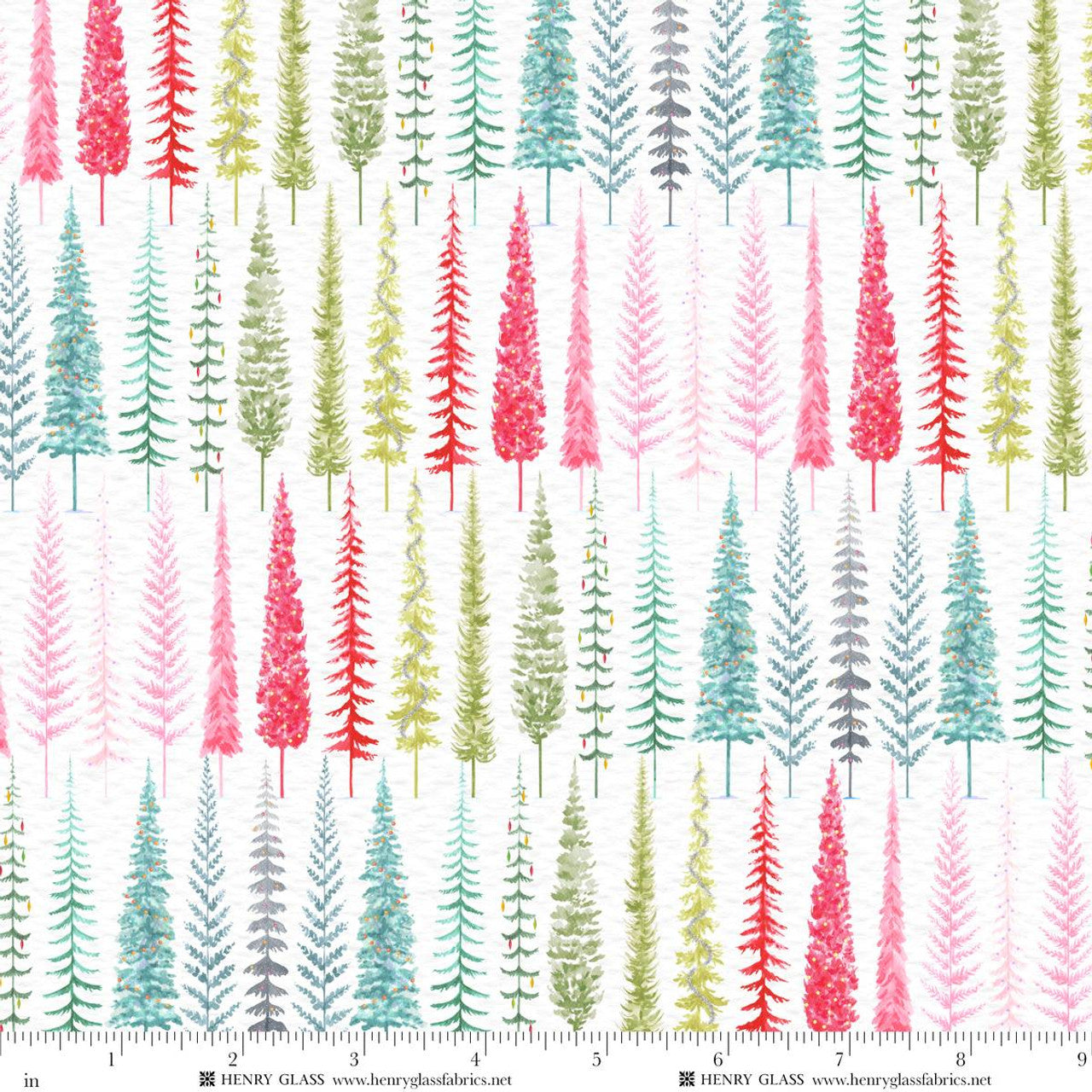 Christmas in Color by Goldi L. Studio : Christmas Tree Row 2455-108 Rainbow