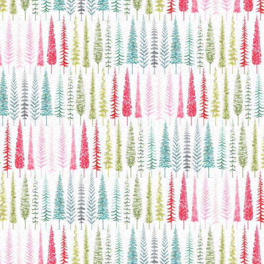 Christmas in Color by Goldi L. Studio : Christmas Tree Row 2455-108 Rainbow
