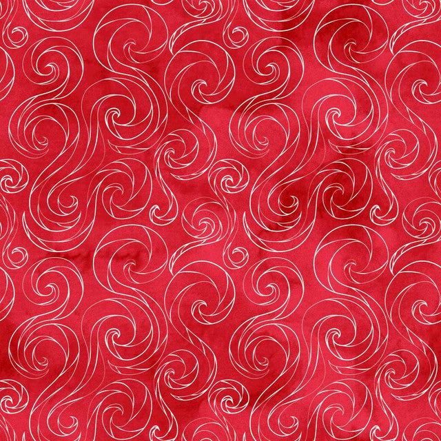 Christmas in Color by Goldi L. Studio : Small Swirls 2452-82 Ruby