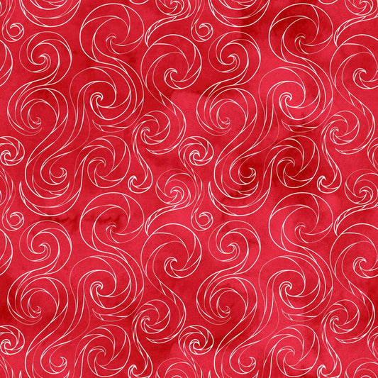 Christmas in Color by Goldi L. Studio : Small Swirls 2452-82 Ruby