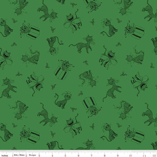 Christmas with Scaredy Cat by Amanda Niederhauser : Cat Toss Green