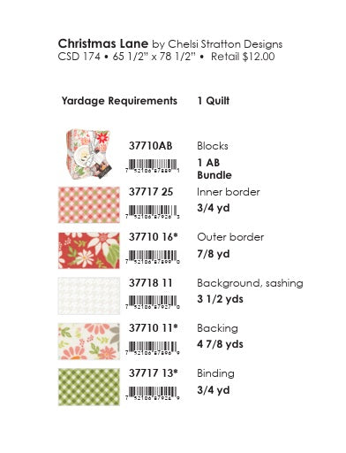 Poinsettia & Pear by Sherri & Chelsi : Christmas Lane Quilt Kit