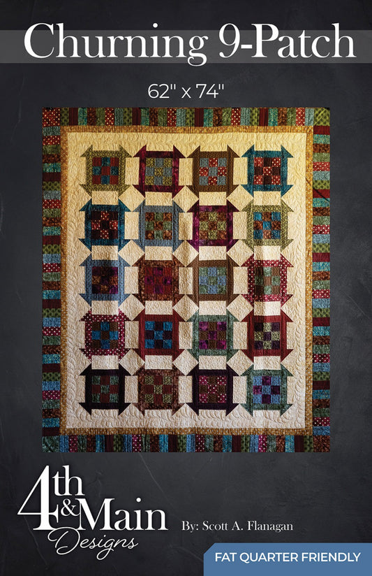 Churning 9-Patch Quilt Pattern by 4th & Main