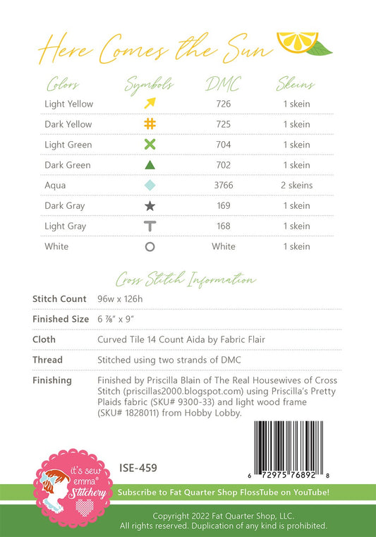 Citrus Summer Cross Stitch Pattern # ISE-459 - Special Order