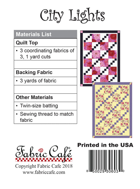 City Lights Quilt Pattern by Fabric Cafe