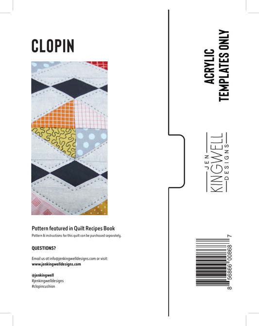 Clopin Cushion Acrylic Template Only by Jen Kingwell Designs - Special Order
