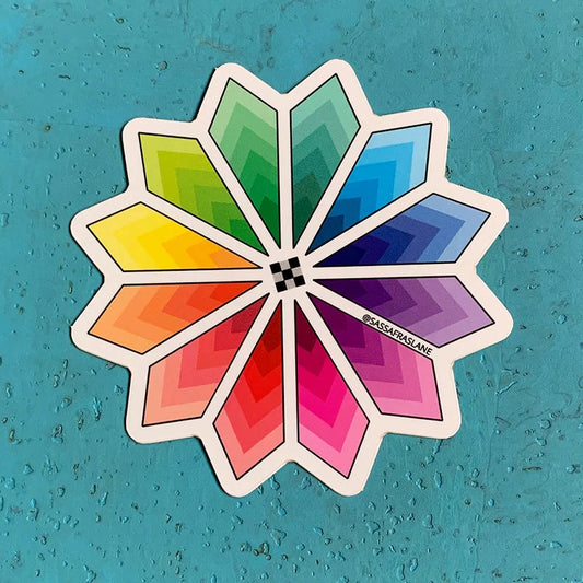 Colorburst Quilt Block Sticker by Sassafras Lane