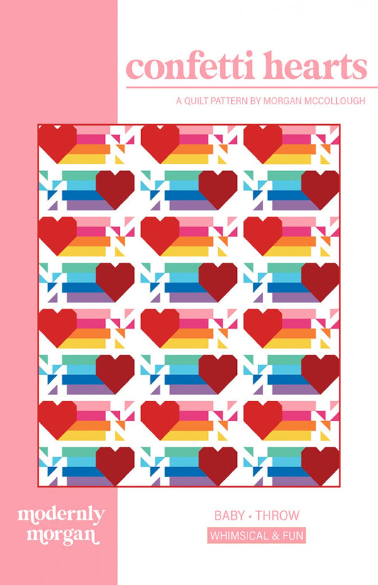 Confetti Hearts Quilt Pattern by Modernly Morgan