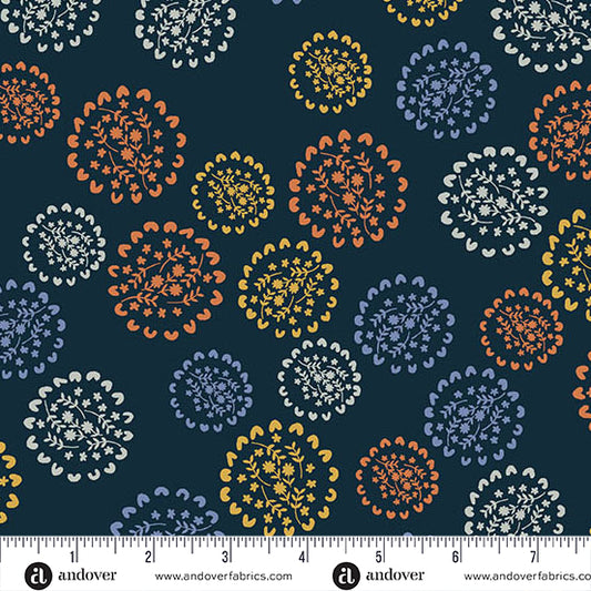 Conway Cottage by Karen Lewis Textiles : Bunches Navy A1415-K