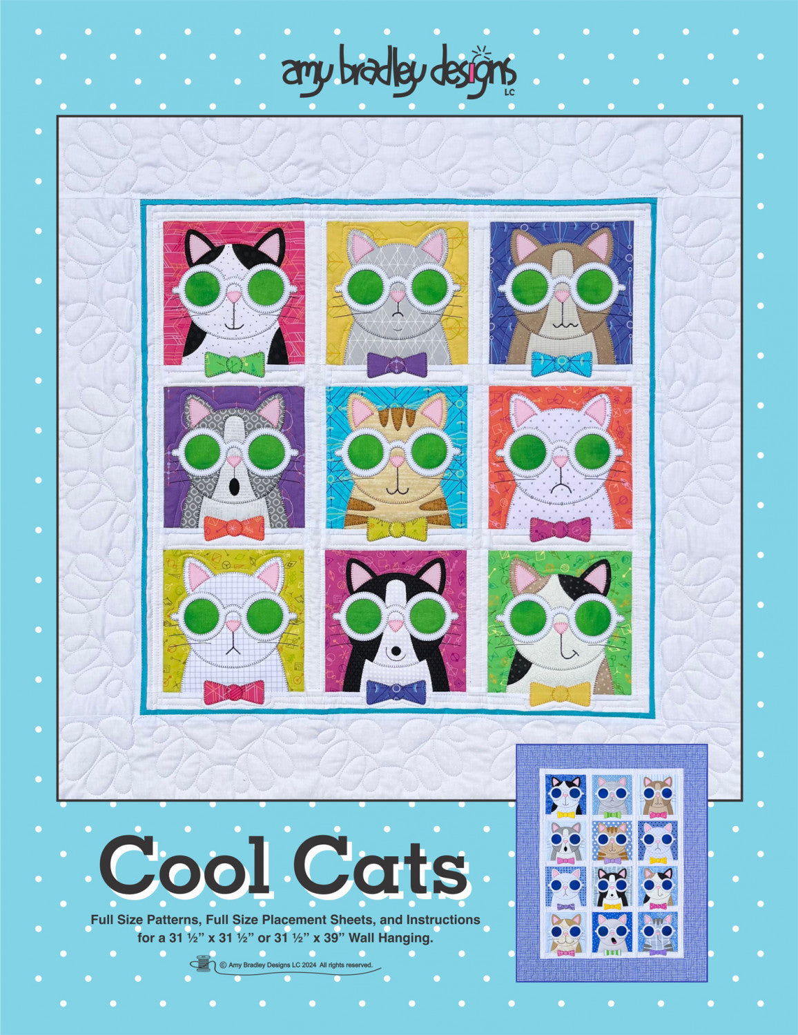 Cool Cats Appliqué Quilt Pattern by Amy Bradley