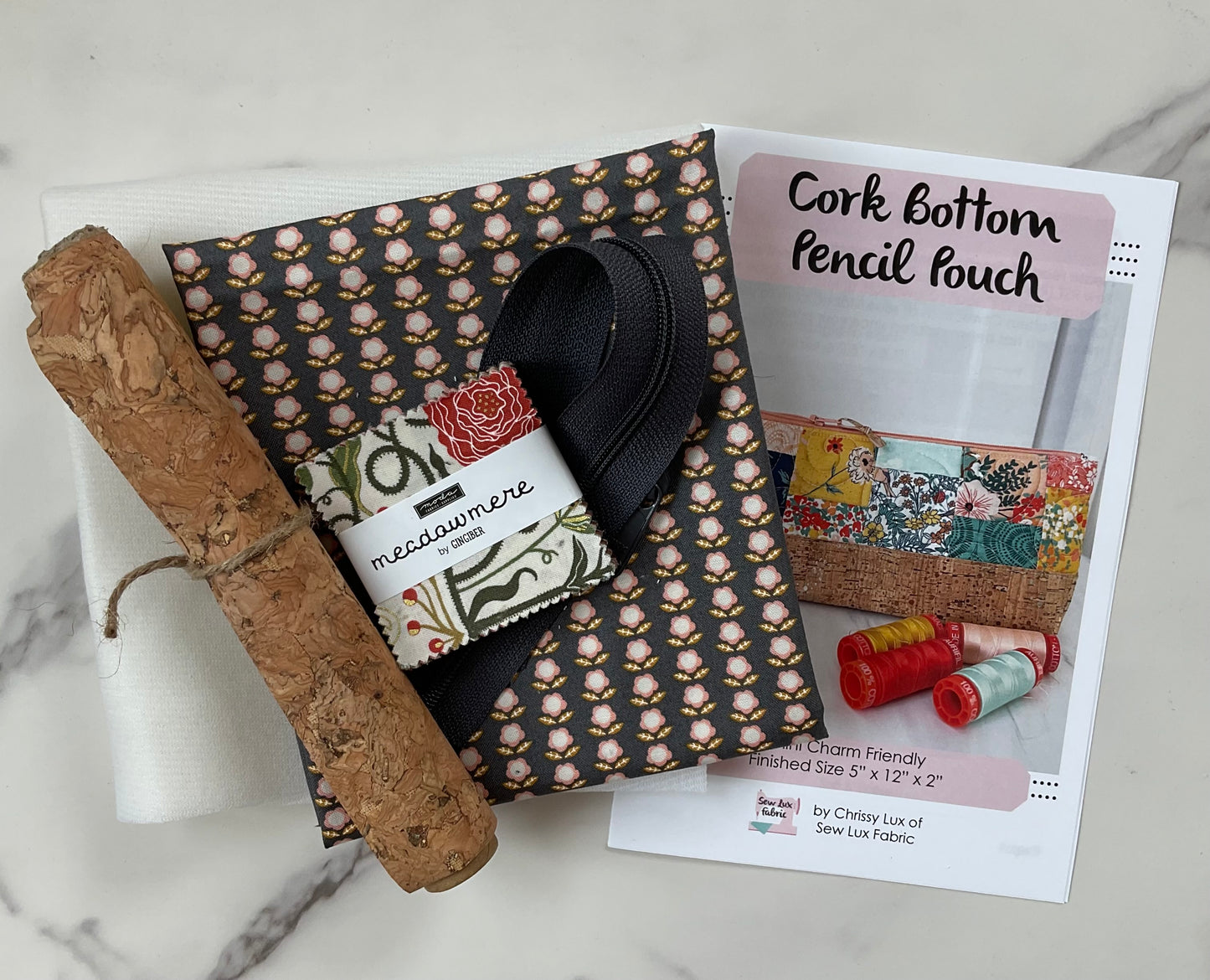 Cork Bottom Pencil Pouch Kit featuring Meadowmere by Gingiber