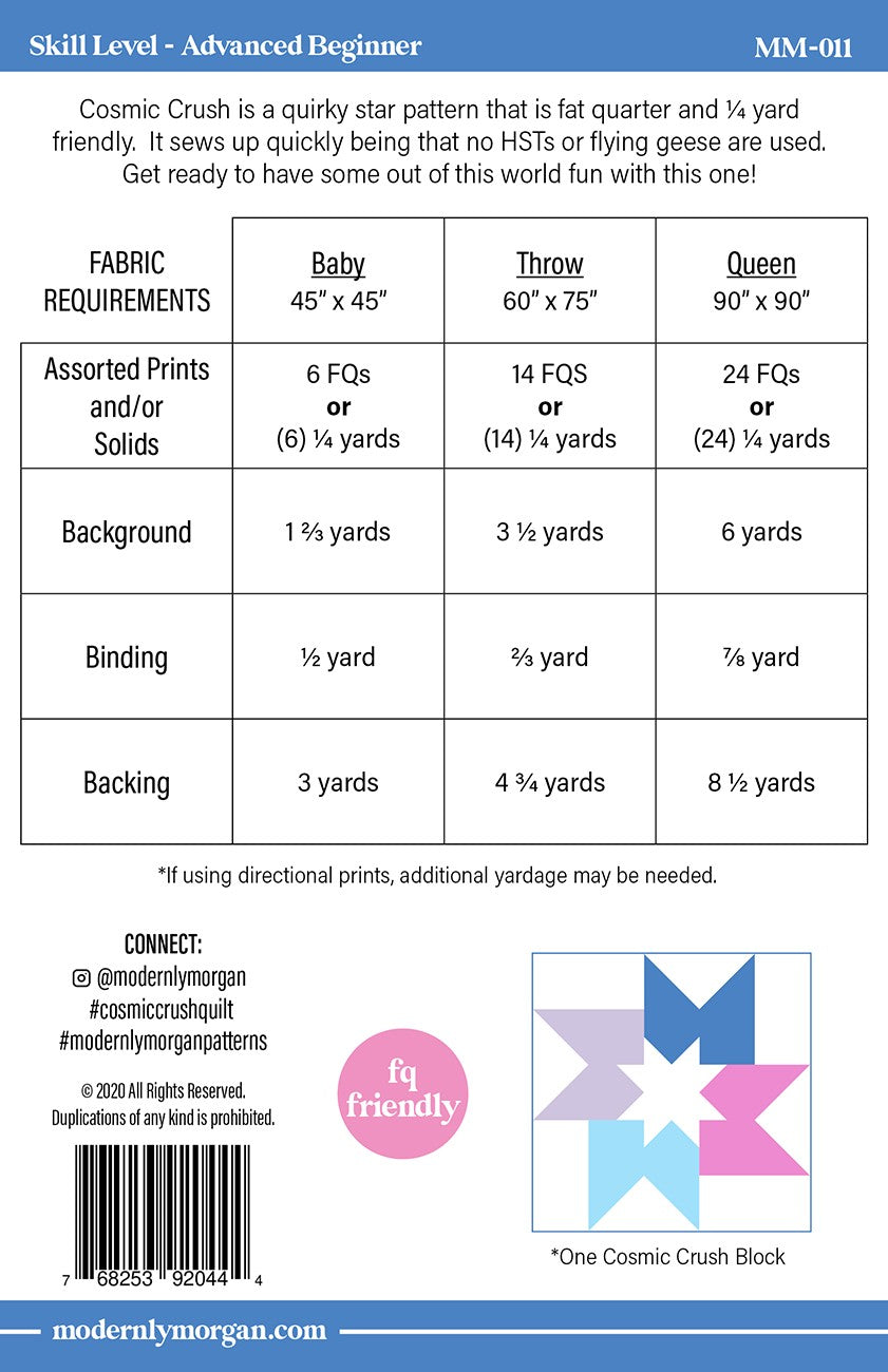 Cosmic Crush Quilt Pattern by Modernly Morgan