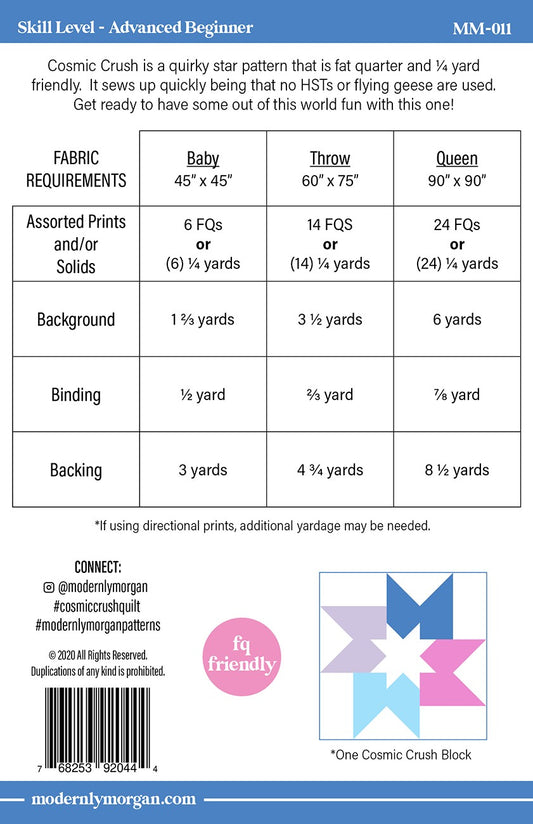 Cosmic Crush Quilt Pattern by Modernly Morgan