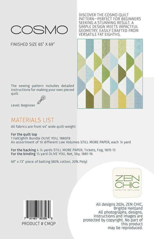 Cosmo Quilt Pattern by Zen Chic