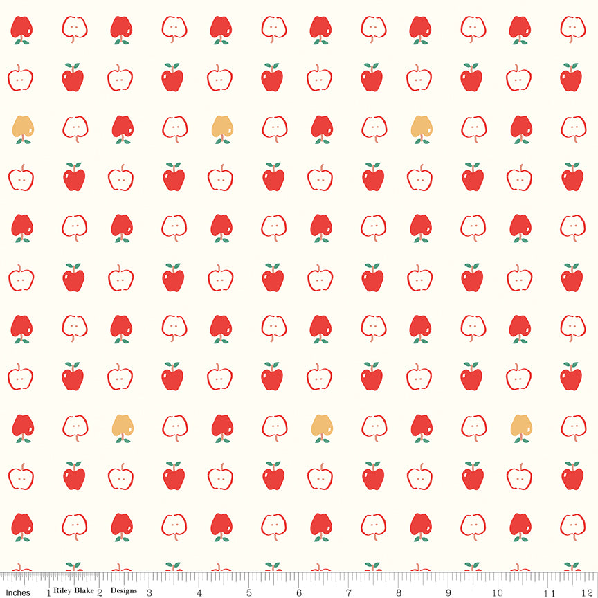 Cotton Nook by Minki Kim : Apples Vintage White C17972-VINTAGEWHITE
