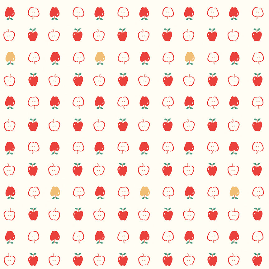 Cotton Nook by Minki Kim : Apples Vintage White C17972-VINTAGEWHITE
