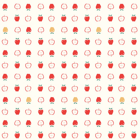 Cotton Nook by Minki Kim : Apples Vintage White C17972-VINTAGEWHITE