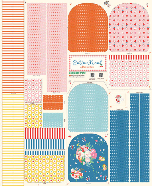 Cotton Nook by Minki Kim : Cut and Sew Backpack Panel