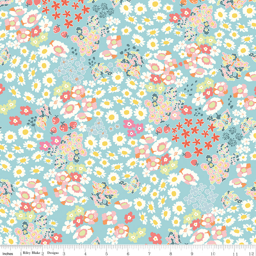 Cotton Nook by Minki Kim : Flowerbed Aqua C17971-AQUA