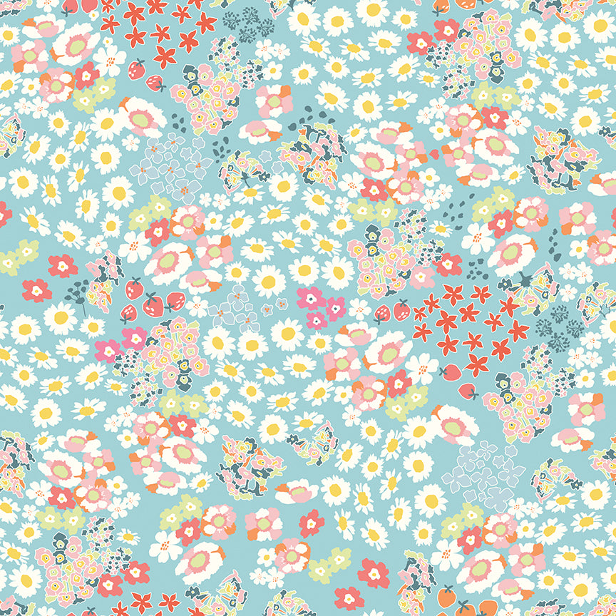 Cotton Nook by Minki Kim : Flowerbed Aqua C17971-AQUA