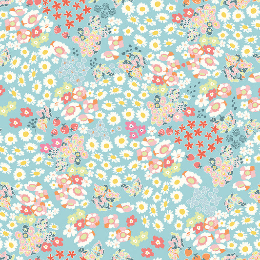 Cotton Nook by Minki Kim : Flowerbed Aqua C17971-AQUA