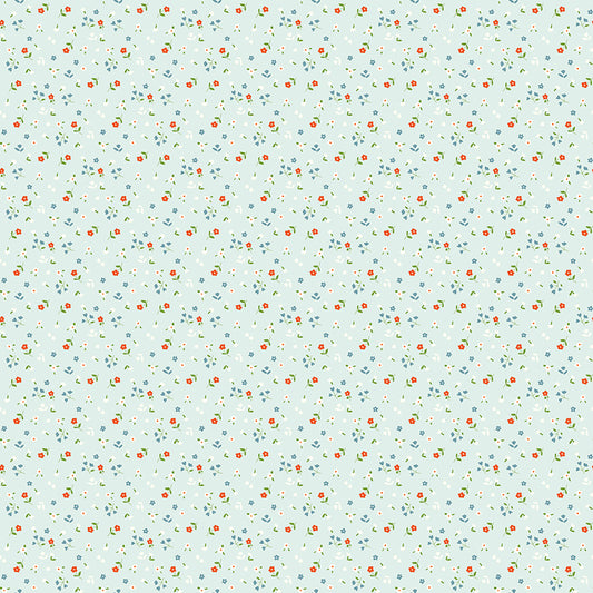 Cotton Nook by Minki Kim : Flowers Bleached Denim C17975-BLEACHEDDENIM