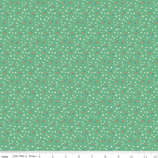 Cotton Nook by Minki Kim : Flowers Green C17975-GREEN